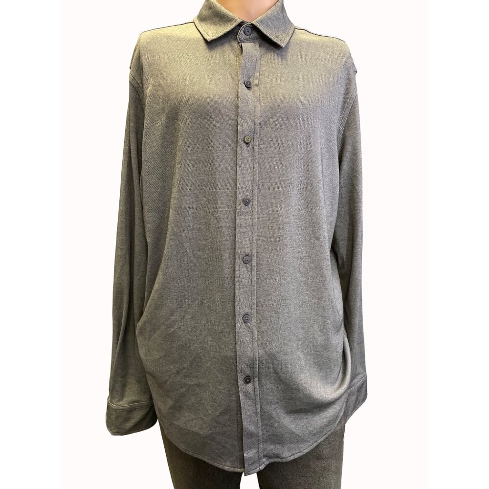 Alfani Mens Gray Long Sleeve Button up Shirt L  SKU 6627